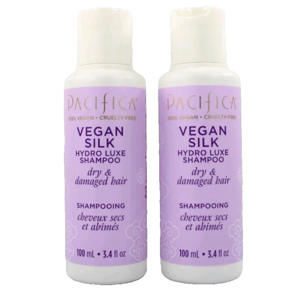 Lot of 2 Pacifica Vegan Silk Hydro Luxe Shampoo 3.4 Fl Oz Dry & Damaged Hair